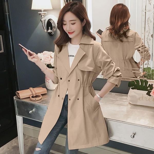 women's trench coats 2021 slim causal long fashion coat women double breasted solid korean style elegant ladies office outwear w86, Tan;black
women's trench coats 2021 slim causal long fashion coat women double breasted solid korean style elegant ladies office outwear w86, Tan;black
