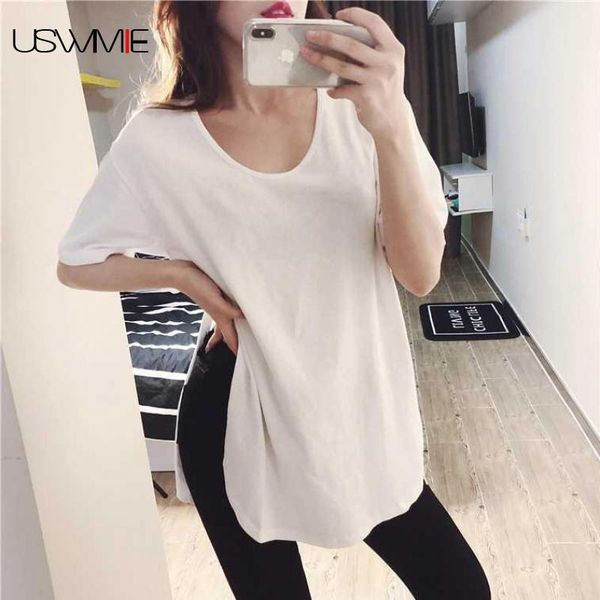 women's t-shirt t shirt women fashion leisure solid color short sleeve streetwear o-neck loose comfort tee femme, White
women's t-shirt t shirt women fashion leisure solid color short sleeve streetwear o-neck loose comfort tee femme, White