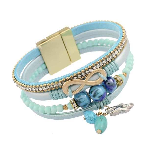 chinese style products a popular bohemian multi-layer cortical turquoise pendant magnetic buckle bracelet
chinese style products a popular bohemian multi-layer cortical turquoise pendant magnetic buckle bracelet