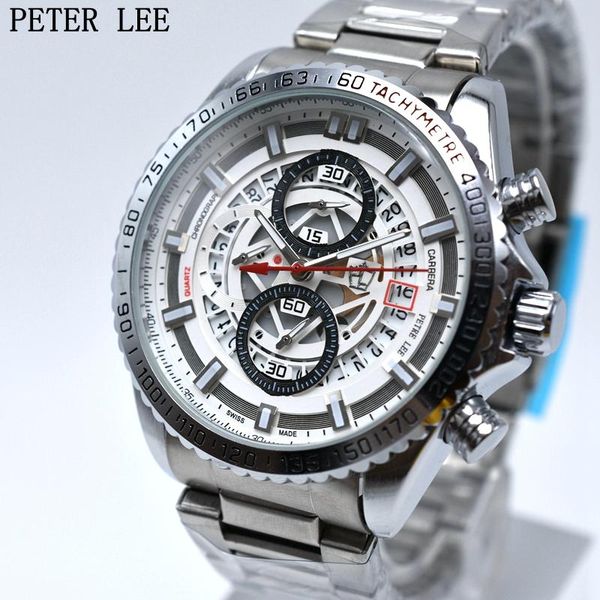 wristwatches peter lee men stainless steel quartz watch male clock big sport military srelogio masculino, Slivery;brown
wristwatches peter lee men stainless steel quartz watch male clock big sport military srelogio masculino, Slivery;brown