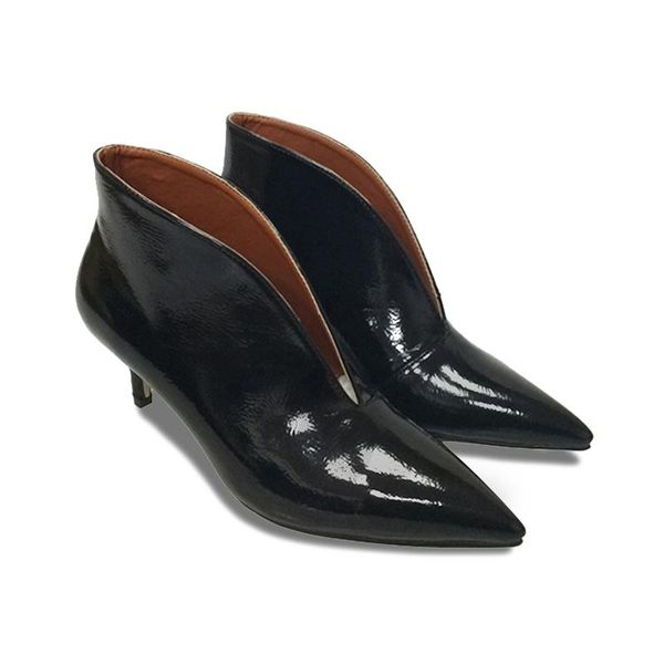 dress shoes arrival pointed toe serpentine ankle patent leather high-heeled shoe v mouth single small size 33 thin heel woman, Black
dress shoes arrival pointed toe serpentine ankle patent leather high-heeled shoe v mouth single small size 33 thin heel woman, Black