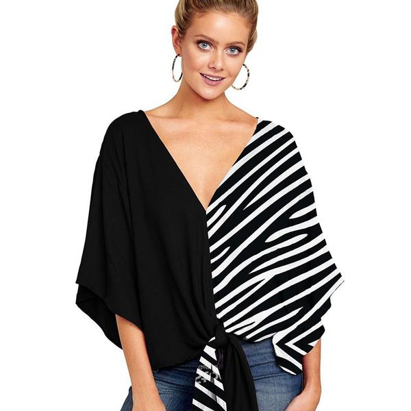 women's blouses & shirts fashion women loose short bat sleeve deep v-neck clothes summer casual baggy tie knot shirt print vintage, White
women's blouses & shirts fashion women loose short bat sleeve deep v-neck clothes summer casual baggy tie knot shirt print vintage, White