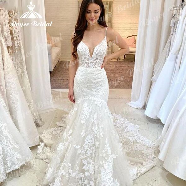 other wedding dresses vintage spaghetti strap appliques lace mermaid gown long train bridal dress suknia slubna, White
other wedding dresses vintage spaghetti strap appliques lace mermaid gown long train bridal dress suknia slubna, White
