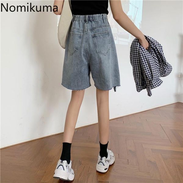 women's jeans nomikuma straight high waist shorts women solid color casual loose denim short pants lady korean fashion pantalones 3c007, Blue
women's jeans nomikuma straight high waist shorts women solid color casual loose denim short pants lady korean fashion pantalones 3c007, Blue
