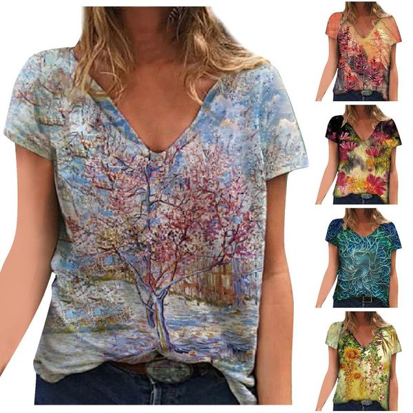 ladies women plus size floral 3d print t shirt loose v-neck short sleeve casual tee summer streetwear women's t-shirt, White
ladies women plus size floral 3d print t shirt loose v-neck short sleeve casual tee summer streetwear women's t-shirt, White