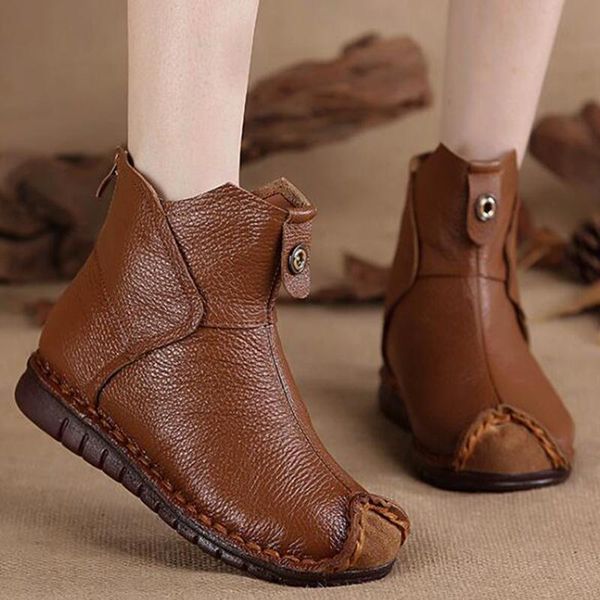 boots folk style handmade female flat shoes winter comfortable genuine leather ankle women retro lady booties sy789, Black
boots folk style handmade female flat shoes winter comfortable genuine leather ankle women retro lady booties sy789, Black