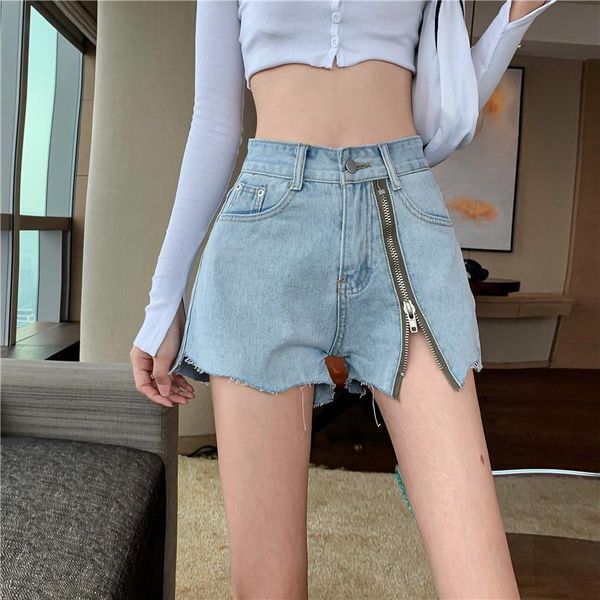 women's shorts 2021 summer fashion ruffle hem blue denim jeans washed pockets zippers female skirts high waist bottoms, White;black
women's shorts 2021 summer fashion ruffle hem blue denim jeans washed pockets zippers female skirts high waist bottoms, White;black