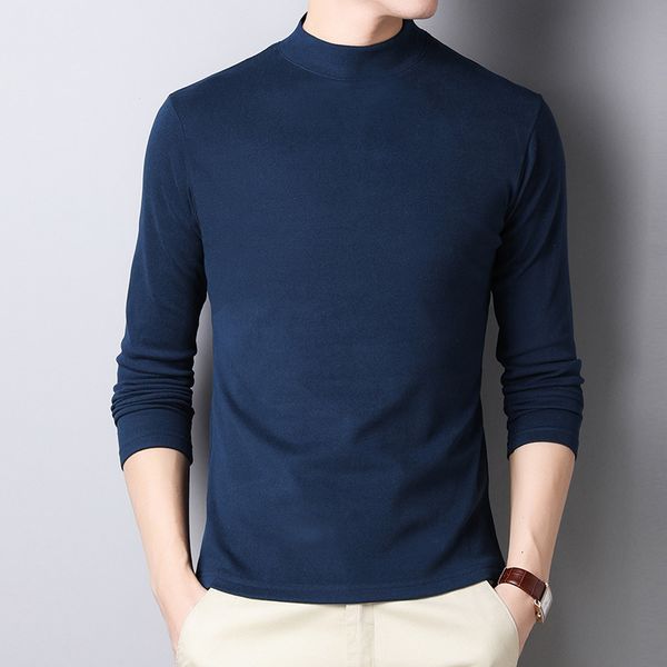 men's long sleeve autumn winter middle-aged young men's double-sided veet slim fit half high stand collar t-shirt pullover, White;black
men's long sleeve autumn winter middle-aged young men's double-sided veet slim fit half high stand collar t-shirt pullover, White;black