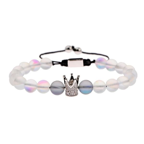 ladies fashion adjustable bracelet fluorescent stone beaded silver color crown shape copper inlaid zircon decorative bracelet, Black
ladies fashion adjustable bracelet fluorescent stone beaded silver color crown shape copper inlaid zircon decorative bracelet, Black