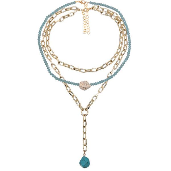 for women necklace europe and america punk multilayer metal chain turquoise pendant clavicle fashion jewelry chokers, Golden;silver
for women necklace europe and america punk multilayer metal chain turquoise pendant clavicle fashion jewelry chokers, Golden;silver