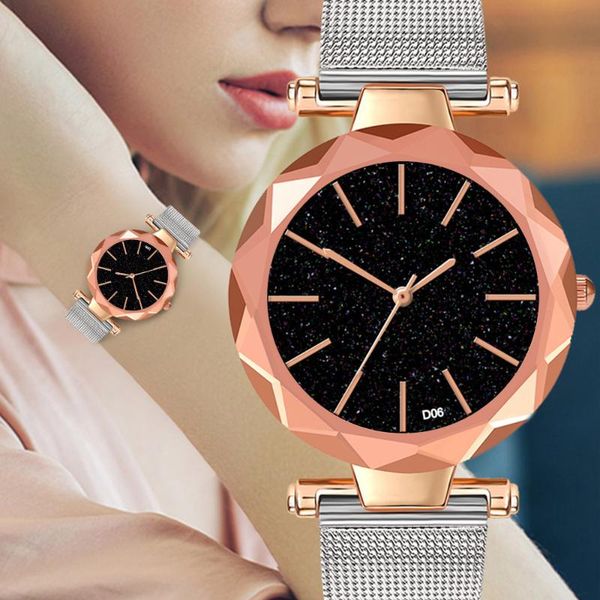 wristwatches luxury watch women rose gold starry dial stainless steel mesh strap edge female jewelry gift orologio donna alloy #03, Slivery;brown
wristwatches luxury watch women rose gold starry dial stainless steel mesh strap edge female jewelry gift orologio donna alloy #03, Slivery;brown