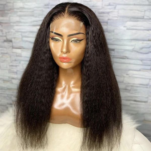 kinky straight lace front human wig brazilain remy hair 180% density swiss wigs for women1, Black;brown
kinky straight lace front human wig brazilain remy hair 180% density swiss wigs for women1, Black;brown