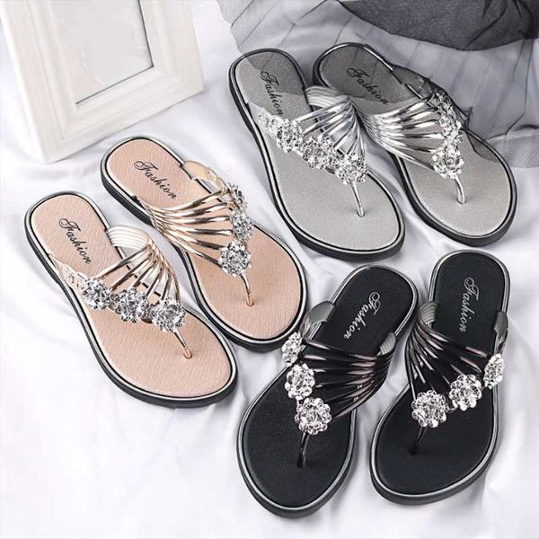 fashion ladies flip-flops women beach slippers, Black