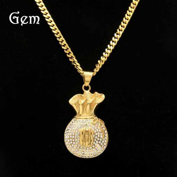 bangle accessories stainless steel necklace heavy industry exquisite hip hop diamond purse us dollar pendant, Black
bangle accessories stainless steel necklace heavy industry exquisite hip hop diamond purse us dollar pendant, Black