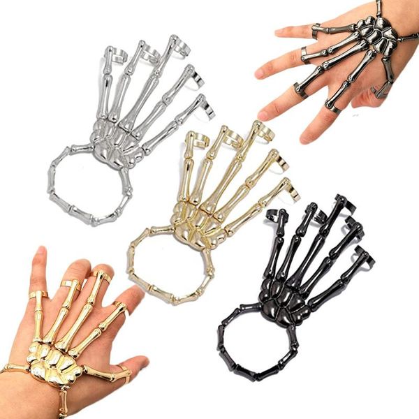 charm bracelets punk gothic skull bracelet hand bone bangles flexible metal for women men hip hop nightclub party halloween jewelry, Golden;silver
charm bracelets punk gothic skull bracelet hand bone bangles flexible metal for women men hip hop nightclub party halloween jewelry, Golden;silver