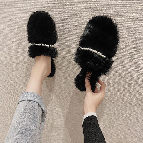 slippers female shoes casual fur flip flops slides cover toe flock low string bead 2021 luxury plush massage flat rome basic wit, Black
slippers female shoes casual fur flip flops slides cover toe flock low string bead 2021 luxury plush massage flat rome basic wit, Black