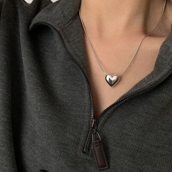 pendant necklaces s925 three-dimensional double-sided big love necklace women clavicle chain 2021 fashion girl jewelry gift, Silver
pendant necklaces s925 three-dimensional double-sided big love necklace women clavicle chain 2021 fashion girl jewelry gift, Silver
