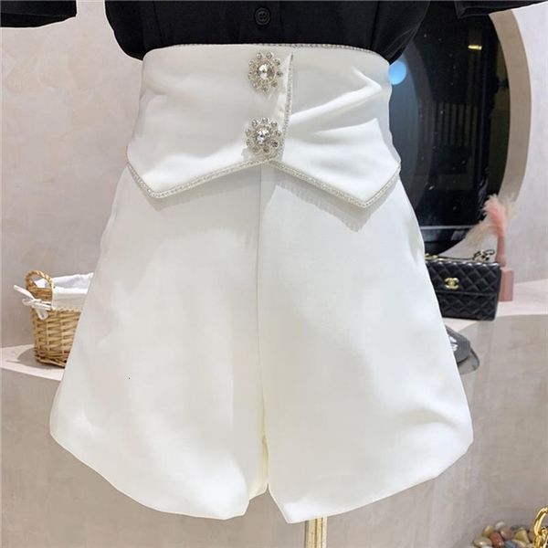 diamond buttons high waisted korean women shorts all match loose casual summer clothing, White;black
diamond buttons high waisted korean women shorts all match loose casual summer clothing, White;black