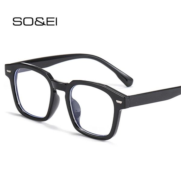 so&ei fashion square clear anti-blu-ray eyewear retro rivets decoration women glasses frame men optical computer goggles sunglasses frames, Black
so&ei fashion square clear anti-blu-ray eyewear retro rivets decoration women glasses frame men optical computer goggles sunglasses frames, Black