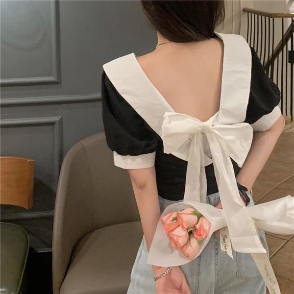 shirts women clothing sweet style v-neck patchwork bow fashion brand short sleeve ladies summer tees korean lace-up women's t-shirt, White
shirts women clothing sweet style v-neck patchwork bow fashion brand short sleeve ladies summer tees korean lace-up women's t-shirt, White
