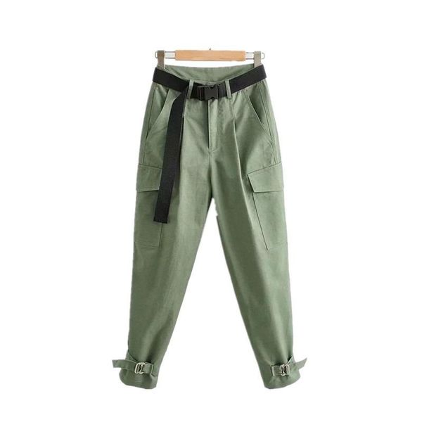 women's pants & capris spring style street personality high waist loose fashion casual book bag buckle side pocket foot binding overall, Black;white
women's pants & capris spring style street personality high waist loose fashion casual book bag buckle side pocket foot binding overall, Black;white