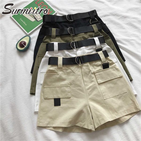surmiitro casual summer cargo shorts women korean style short pants high elastic waist wide leg shorts female with belt 210712, White;black
surmiitro casual summer cargo shorts women korean style short pants high elastic waist wide leg shorts female with belt 210712, White;black