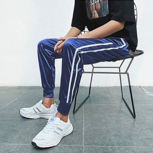 mens summer smooth fabric cropped trousers ice silk casual pants thin stripe male sports men's, Black
mens summer smooth fabric cropped trousers ice silk casual pants thin stripe male sports men's, Black