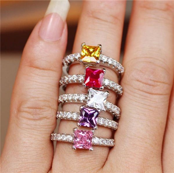 wedding rings pure 925 silver for women band 6mm square zirconia finger ring bridal engagement jewelry accessories gifts bijoux, Slivery;golden
wedding rings pure 925 silver for women band 6mm square zirconia finger ring bridal engagement jewelry accessories gifts bijoux, Slivery;golden