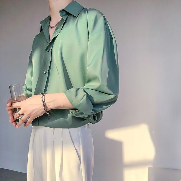 men's casual shirts formal business men turn down collar full sleeve autumn shirt korea retro drape green white fashion, White;black
men's casual shirts formal business men turn down collar full sleeve autumn shirt korea retro drape green white fashion, White;black