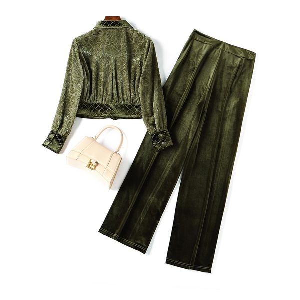 knits 2021 autumn winter fashion tracksuits women lurex embroidery stitching flower patterns veet coat+full length velour pant, White
knits 2021 autumn winter fashion tracksuits women lurex embroidery stitching flower patterns veet coat+full length velour pant, White