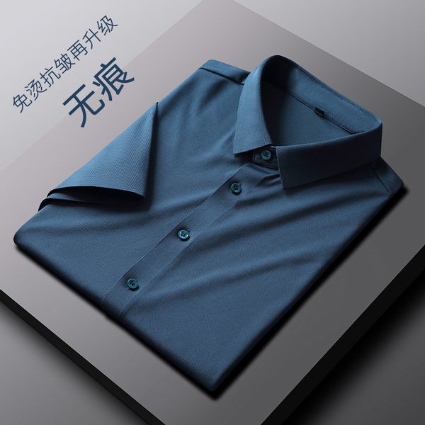 new summer silk smooth no mark pressure elastic iron men's business dress shirt casual slim short sleeve, White;black
new summer silk smooth no mark pressure elastic iron men's business dress shirt casual slim short sleeve, White;black