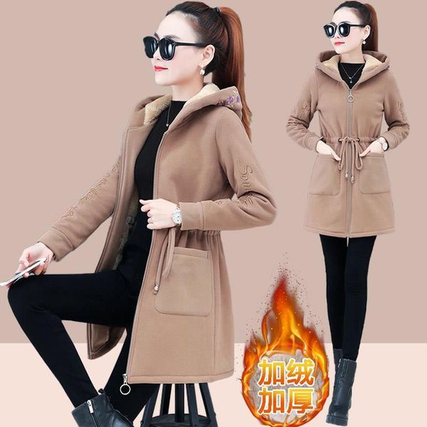women's trench coats 2021 coat autumn winter zipper drawstring letter printing thickening hooded hoodie fashion simple casual long jack, Tan;black
women's trench coats 2021 coat autumn winter zipper drawstring letter printing thickening hooded hoodie fashion simple casual long jack, Tan;black