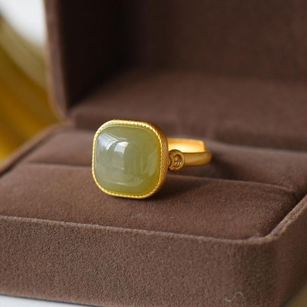 cluster rings silver inlaid natural hetian sapphire geometric niche design light luxury cold air opening adjustable women's ring, Golden;silver
cluster rings silver inlaid natural hetian sapphire geometric niche design light luxury cold air opening adjustable women's ring, Golden;silver