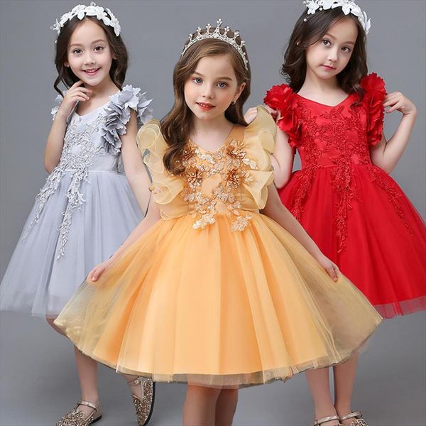kids for girls elegant flower girl dress wedding children evening party lace princess ball gown clothing 2 12, Red;yellow
kids for girls elegant flower girl dress wedding children evening party lace princess ball gown clothing 2 12, Red;yellow