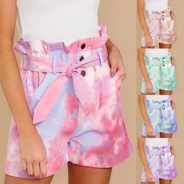 women's shorts the wear for summer 2021 is a pair of loose-fitting with printed lace at waist, White;black
women's shorts the wear for summer 2021 is a pair of loose-fitting with printed lace at waist, White;black