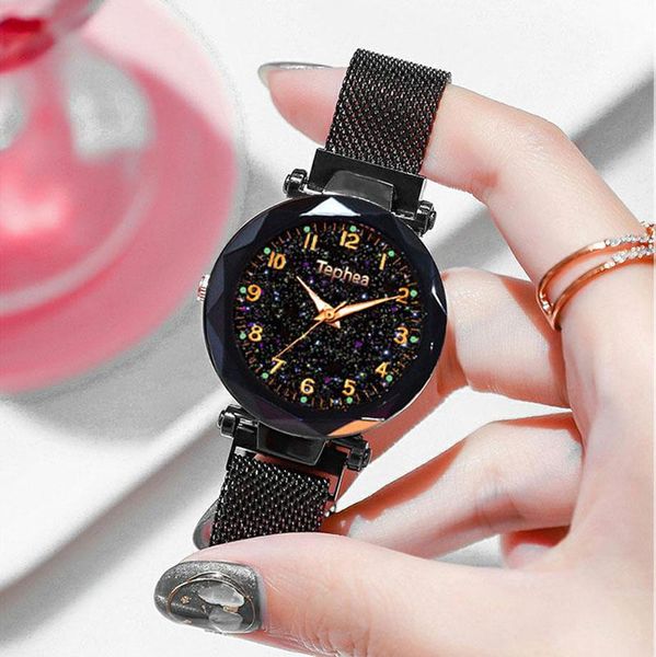 wristwatches 2021 women bracelet watches fashion luxury magnetic buckle stainless steel strap luminous dial starry sky quartz watch, Slivery;brown
wristwatches 2021 women bracelet watches fashion luxury magnetic buckle stainless steel strap luminous dial starry sky quartz watch, Slivery;brown