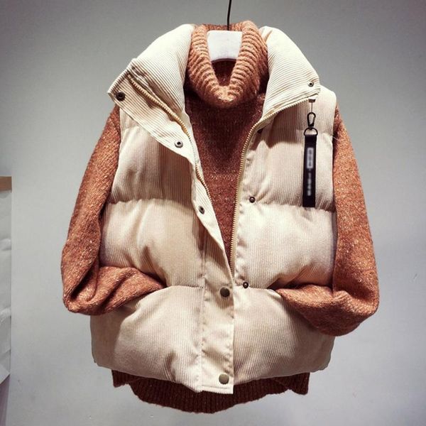 women's vests autumn winter women solid loose vest vintage stand collar jacket cotton padded warm outwear coats, Black;white
women's vests autumn winter women solid loose vest vintage stand collar jacket cotton padded warm outwear coats, Black;white