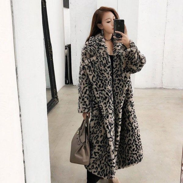 women's fur & faux 2021 women leopard long coat winter spring female warm fake casual jackets ladies outerwear s-l a75, Black
women's fur & faux 2021 women leopard long coat winter spring female warm fake casual jackets ladies outerwear s-l a75, Black