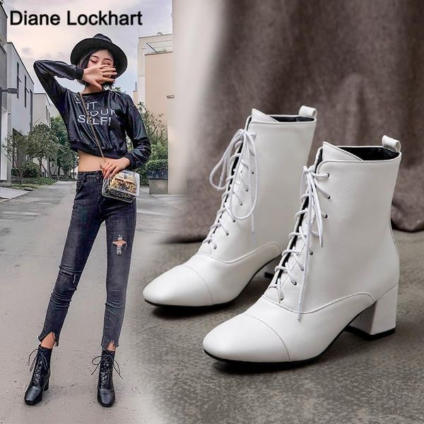 boots white lace-up ankle rock shoes woman lace up leather fashion women ladies high heel microfiber cross-tied booties, Black
boots white lace-up ankle rock shoes woman lace up leather fashion women ladies high heel microfiber cross-tied booties, Black