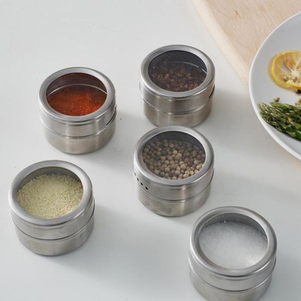 6pcs/set spice bottles stainless steel visible storage condiment box seasonings organizer tools & jars
6pcs/set spice bottles stainless steel visible storage condiment box seasonings organizer tools & jars