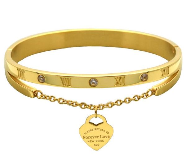 brand bracelet women hanging heart label forever love pulseira titanium steel bangle & bracelets for women jewelry gc471, Golden;silver
brand bracelet women hanging heart label forever love pulseira titanium steel bangle & bracelets for women jewelry gc471, Golden;silver