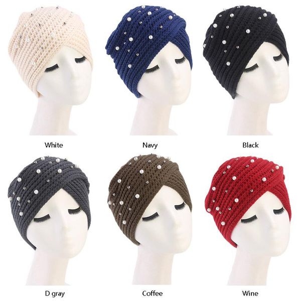 beanie/skull caps muslim women pearl bead winter warm wool knit turban hat cancer chemo beanie sleep headwear wrap plated hair accessories, Blue;gray
beanie/skull caps muslim women pearl bead winter warm wool knit turban hat cancer chemo beanie sleep headwear wrap plated hair accessories, Blue;gray