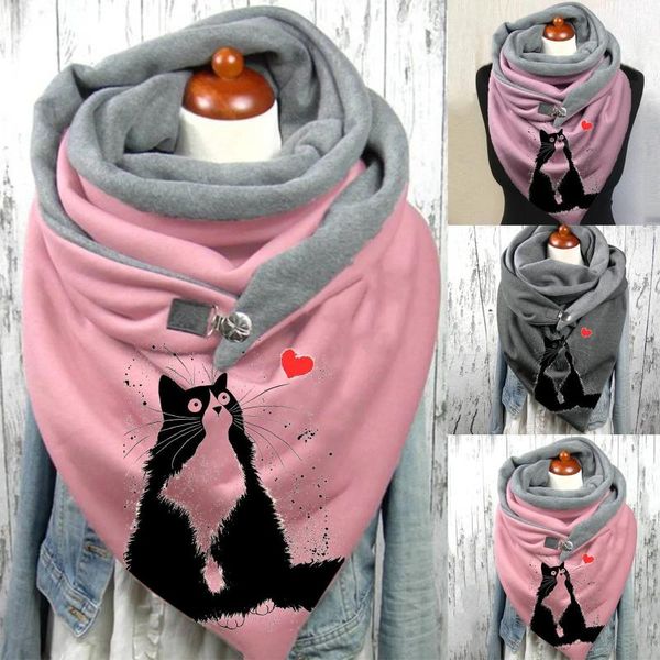 scarves 2021 women winter cashmere scarf cat print button soft wrap casual warm shawls female foulard thick blanket, Blue;gray
scarves 2021 women winter cashmere scarf cat print button soft wrap casual warm shawls female foulard thick blanket, Blue;gray