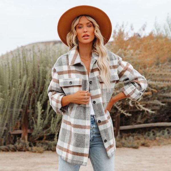 women's wool & blends winter nickname coat casual fashion commuter style straight loose long-sleeved plaid lapel flannel jacket overcoa, Black
women's wool & blends winter nickname coat casual fashion commuter style straight loose long-sleeved plaid lapel flannel jacket overcoa, Black