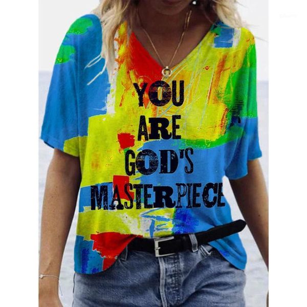 women's t-shirt abstract painting print t shirt woman v-neck short-sleeved ladies summer manga corta camisetas plus size tshirts, White
women's t-shirt abstract painting print t shirt woman v-neck short-sleeved ladies summer manga corta camisetas plus size tshirts, White