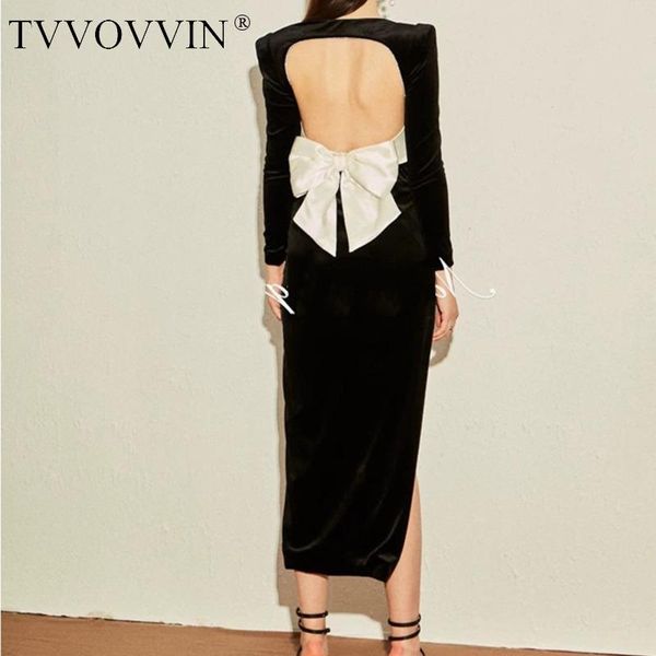 casual dresses tvvovvin women dress temperament velvet square collar backless bow split retro black long autumn dsx, Black;gray
casual dresses tvvovvin women dress temperament velvet square collar backless bow split retro black long autumn dsx, Black;gray