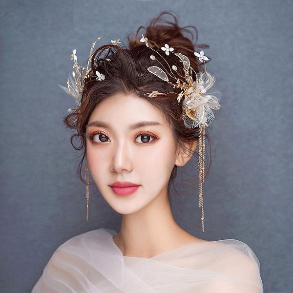 headpieces super romantic fairy beautiful tassels by hand gauze for fresh clip korean princess bride headdress dress accessories, Silver
headpieces super romantic fairy beautiful tassels by hand gauze for fresh clip korean princess bride headdress dress accessories, Silver