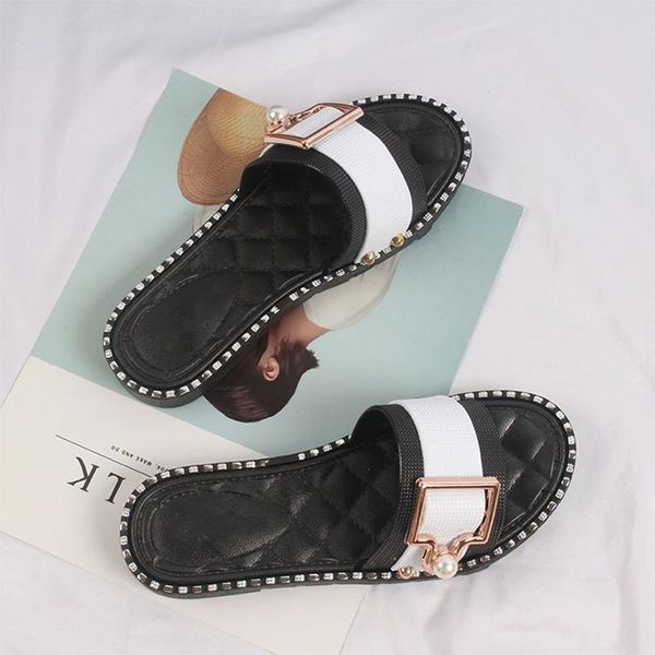 slippers 2021 summer ladies comfortable open toe women's footwear women woman pearl shoes female fashion non-slip beach flats, Black
slippers 2021 summer ladies comfortable open toe women's footwear women woman pearl shoes female fashion non-slip beach flats, Black