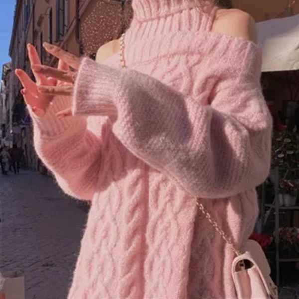 women's sweaters autumn and winter style fashion temperament girl mid-length sweater skirt pullover strapless turtleneck women, White;black
women's sweaters autumn and winter style fashion temperament girl mid-length sweater skirt pullover strapless turtleneck women, White;black