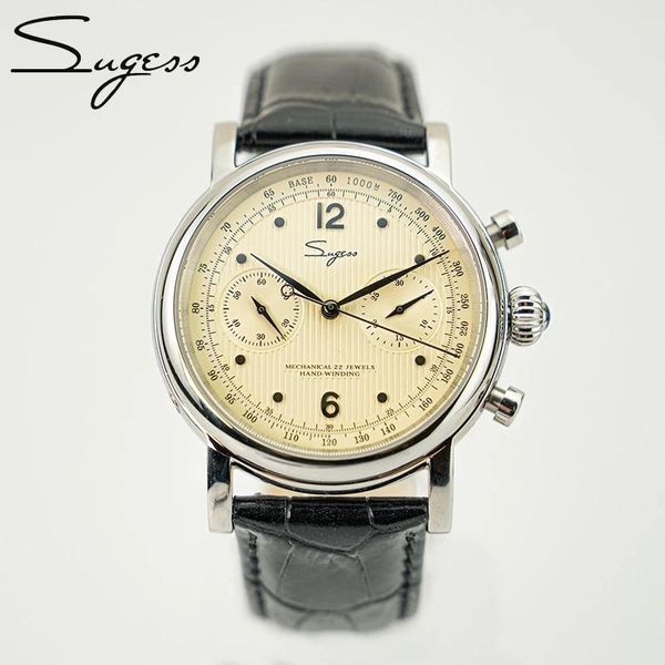 fashion seagull movement st1901 chronograph men's watch mechanical sapphire 40mm vintage champagne orologio uomo wristwatches, Slivery;brown 
fashion seagull movement st1901 chronograph men's watch mechanical sapphire 40mm vintage champagne orologio uomo wristwatches, Slivery;brown